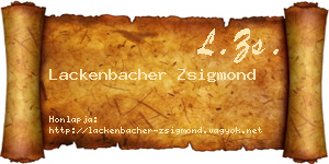Lackenbacher Zsigmond névjegykártya