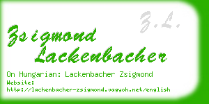 zsigmond lackenbacher business card